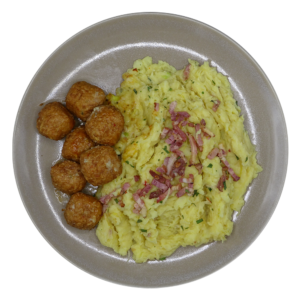 Zuurkoolstamppot met indische balletjes