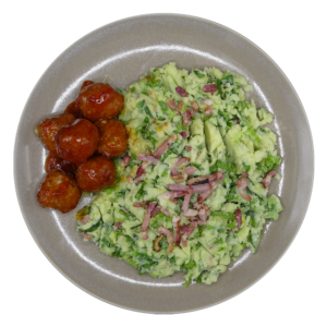 Andijviestamppot met piri piri balletjes