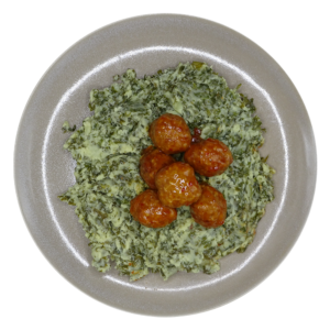 boerenkoolstamppot met piri piri balletjes