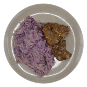 Rodekoolstamppot met sukadelapje